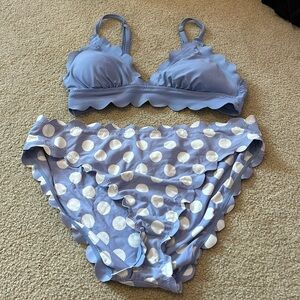 Chelsea28 Polka Dot and Scalloped Swimsuit